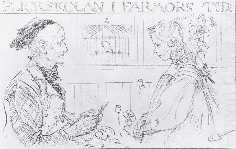 Grandma and Little Girl, Carl Larsson